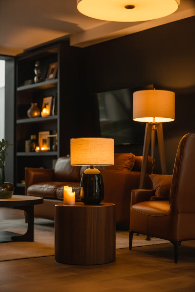 Balance with warm lighting, not just bright bulbs