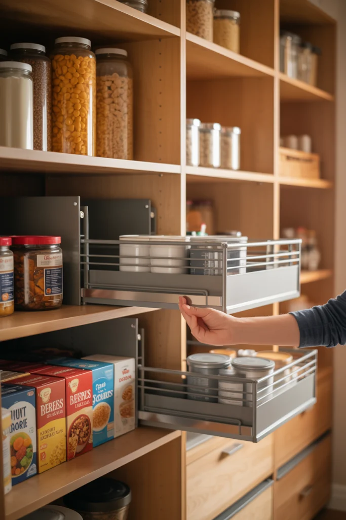 Incorporate Pull-Down Shelves for High Storage