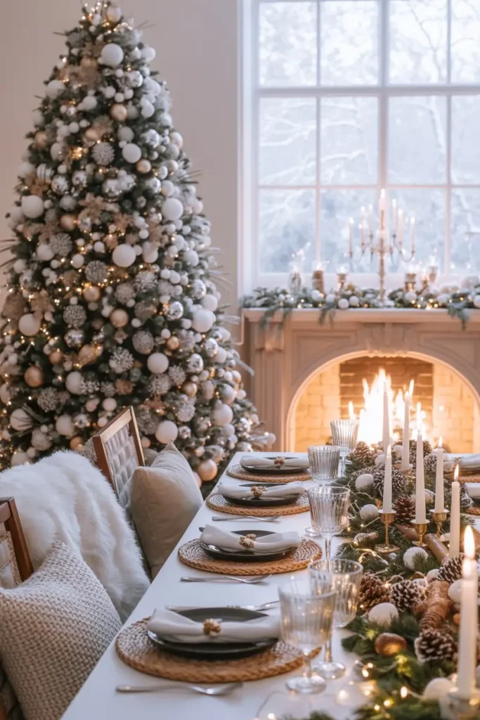 Incorporate Snow-Inspired Table Settings