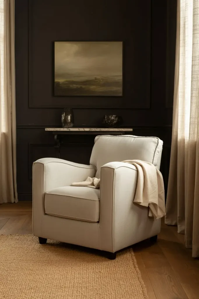 Keep floors neutral if walls are dark