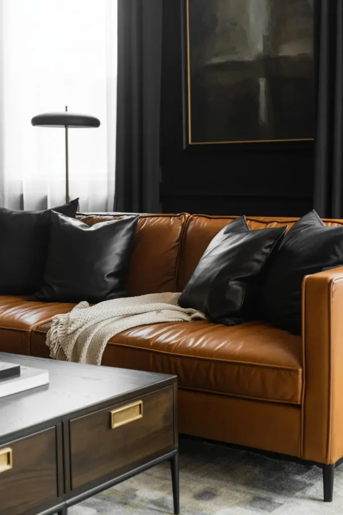 Match hardware and small fixtures to black or warm metal