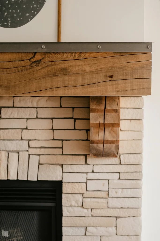Mix-and-match materials mantel personality and balance