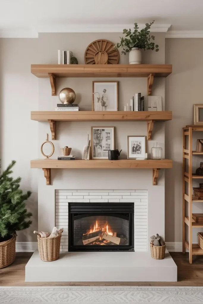 Multi-level mantel step-down ledges for texture