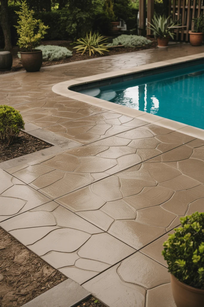 Stamped Concrete Pool Surrounds