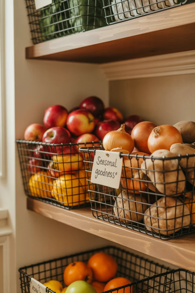 Store Produce in Wire Baskets