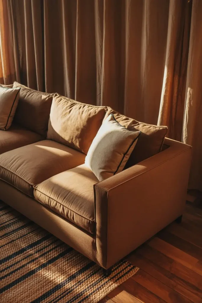 Textiles are your safety net—curtains, rugs, throws