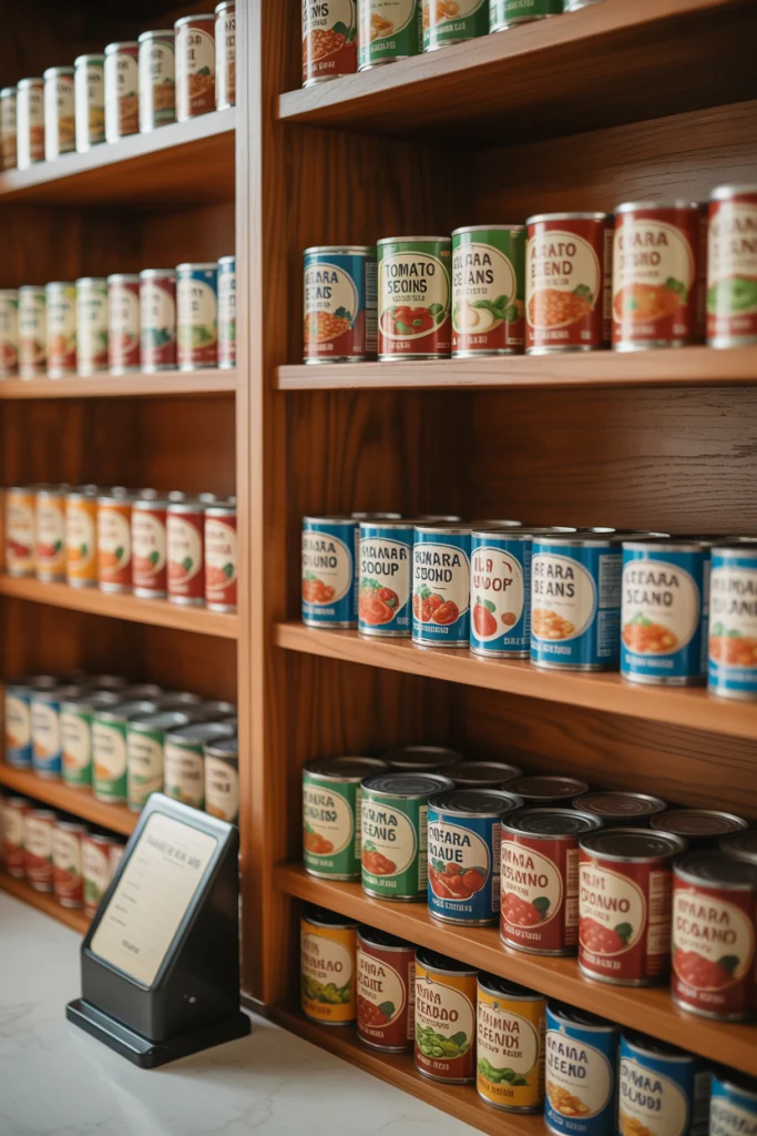 Use Tiered Shelving for Cans