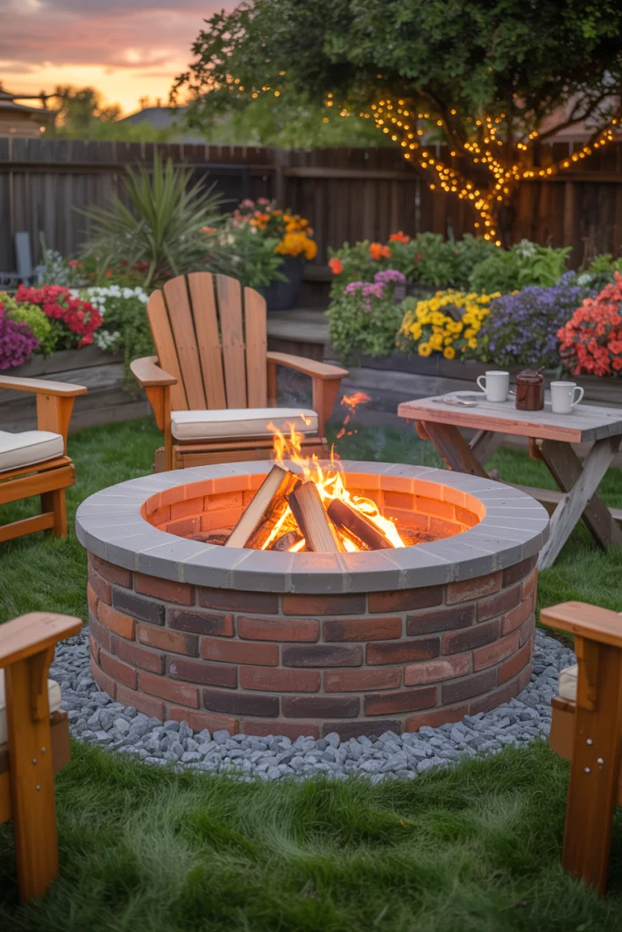 Classic Circular Brick Fire Pit