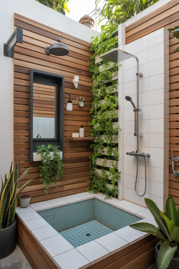Compact Outdoor Bathroom for Small Yards
