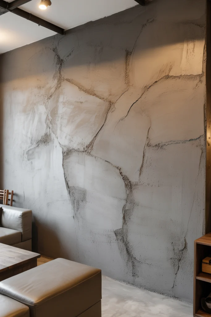 Concrete-Texture Finish with Paint Wash