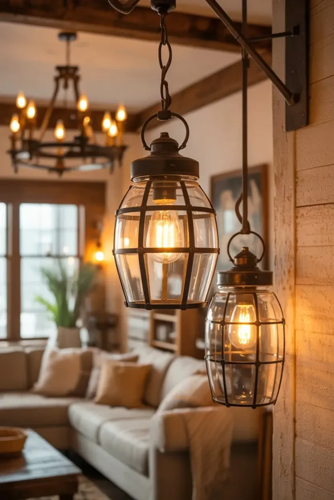 Farmhouse Lighting with Vintage Touches