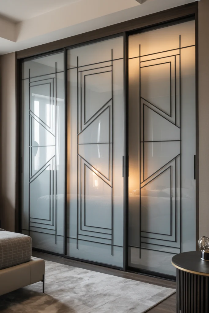 Frosted Glass with Geometric Patterns