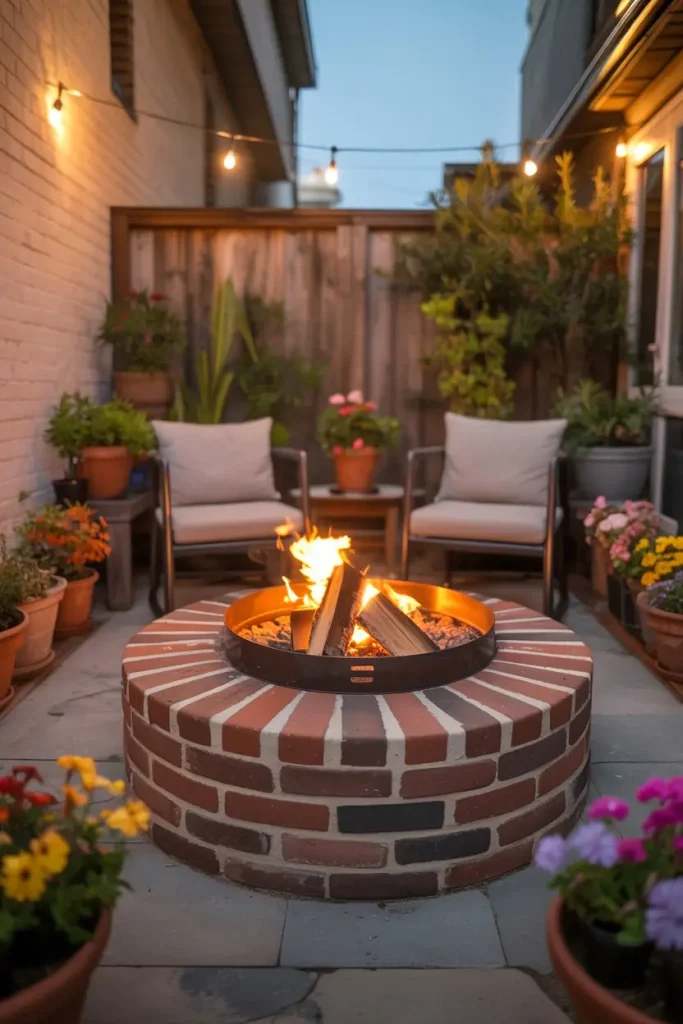 Low-Profile Brick Fire Pit for Small Spaces