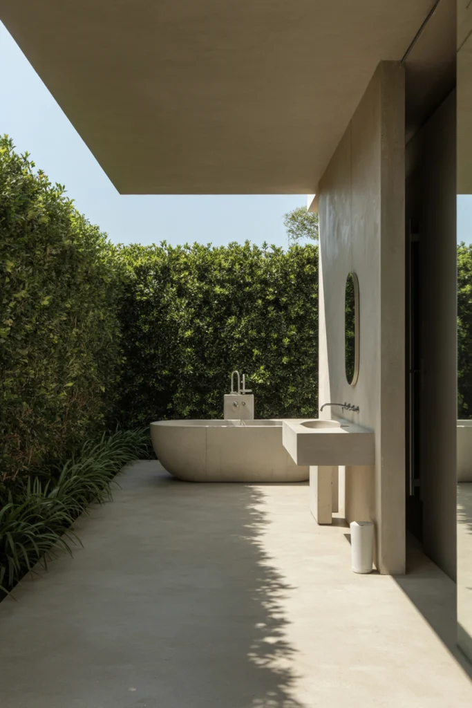 Minimalist Open-Sky Bathroom