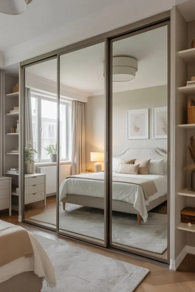 Mirrored Sliding Closet Doors for Space Expansion
