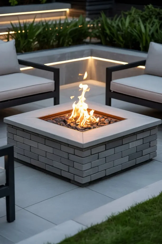 Modern Minimalist Brick Fire Pit