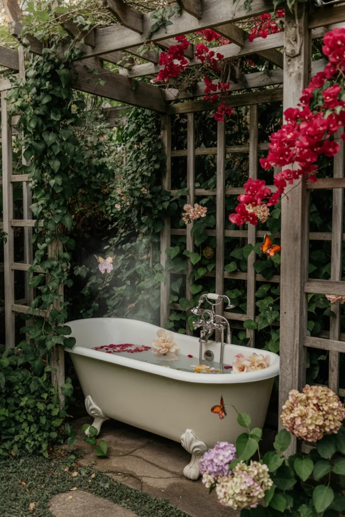 Outdoor Bathroom Hidden in the Garden