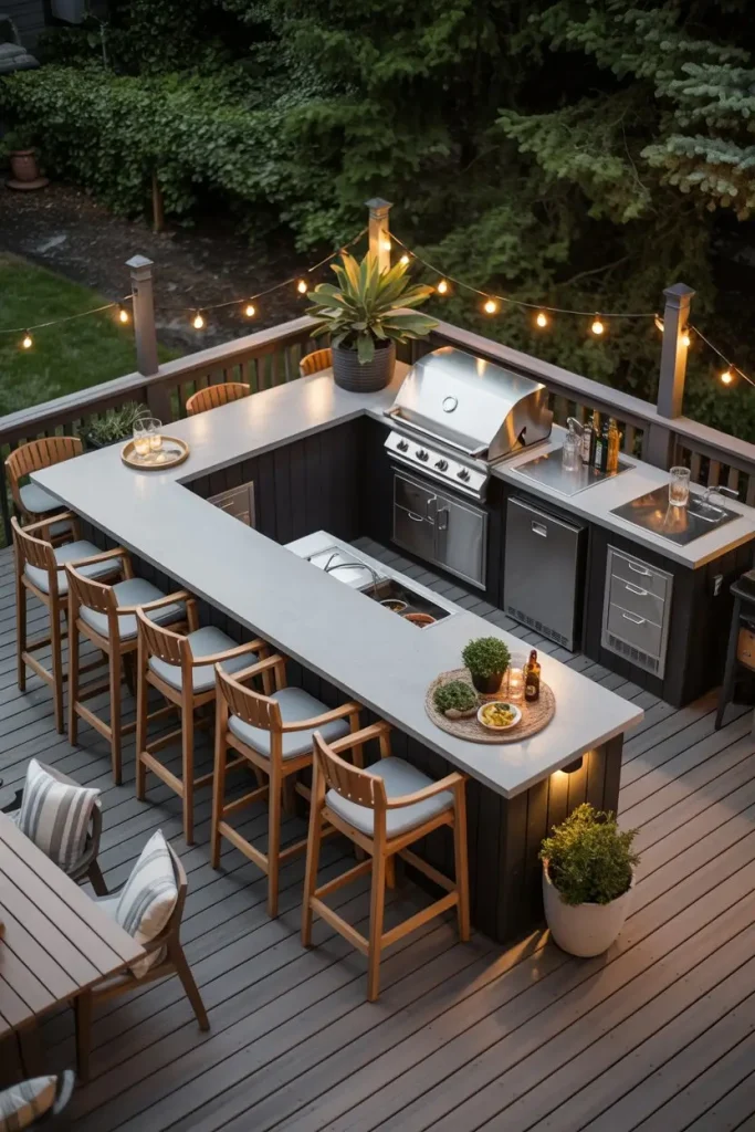 Outdoor Kitchen and Bar Layout