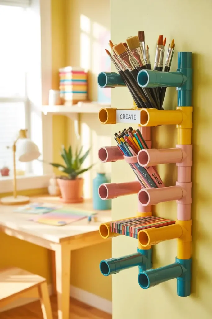 PVC Pipe Craft Supply Organizer Ideas