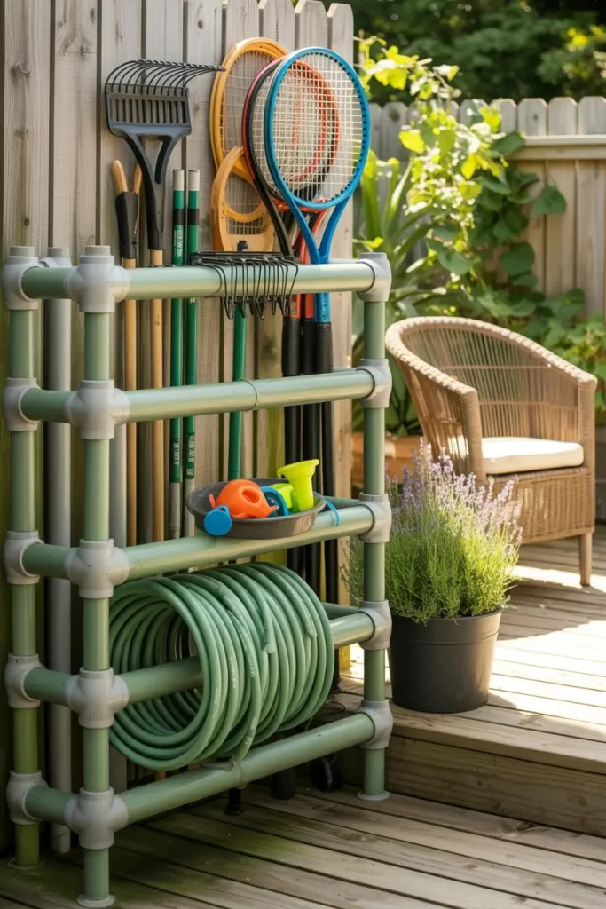 PVC Pipe Outdoor Storage Ideas
