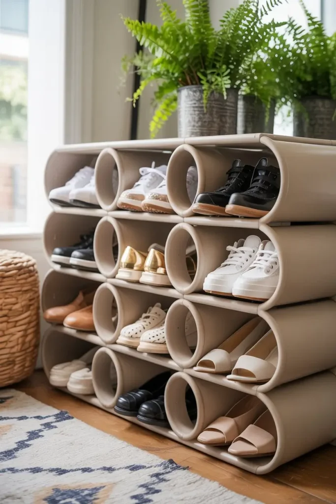 PVC Pipe Shoe Organizer Ideas