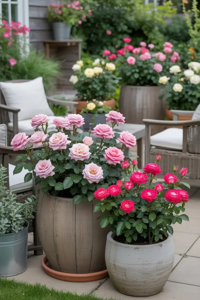 Patio Roses in Containers