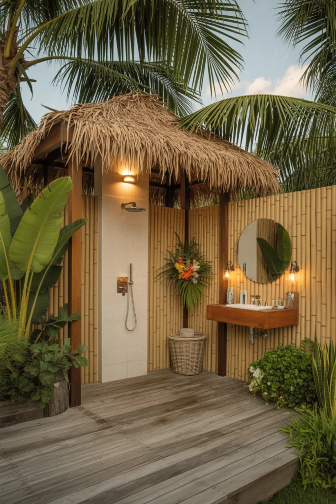 Tropical Resort-Inspired Outdoor Shower