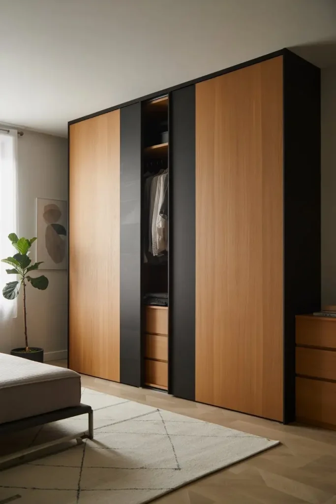 Two-Tone Sliding Doors for Visual Depth