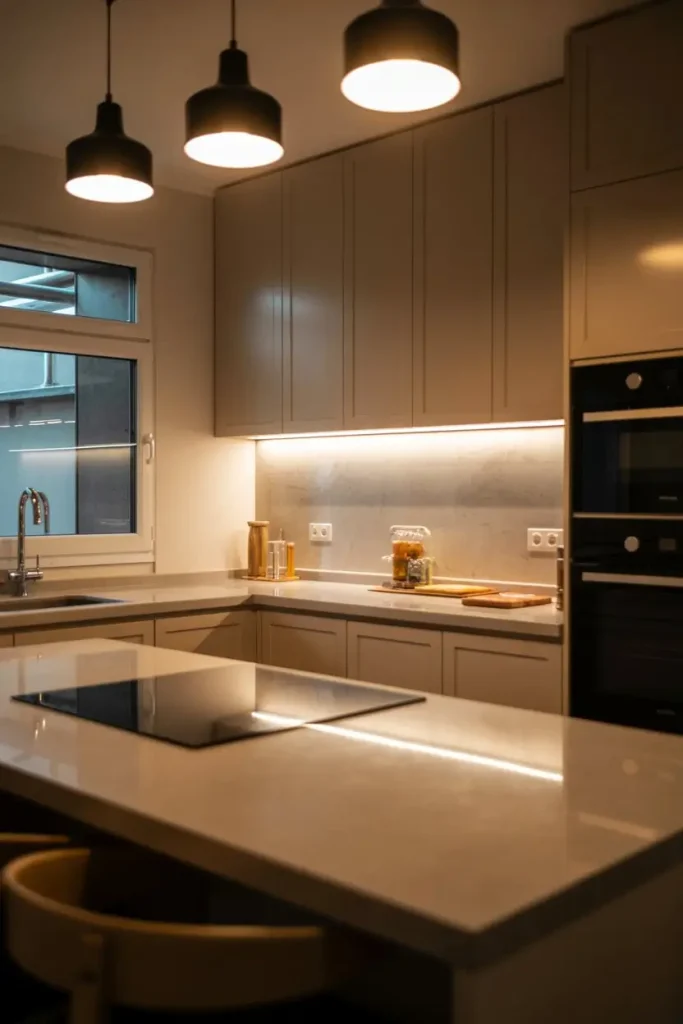 Under-Cabinet Lighting to Illuminate the Workspace
