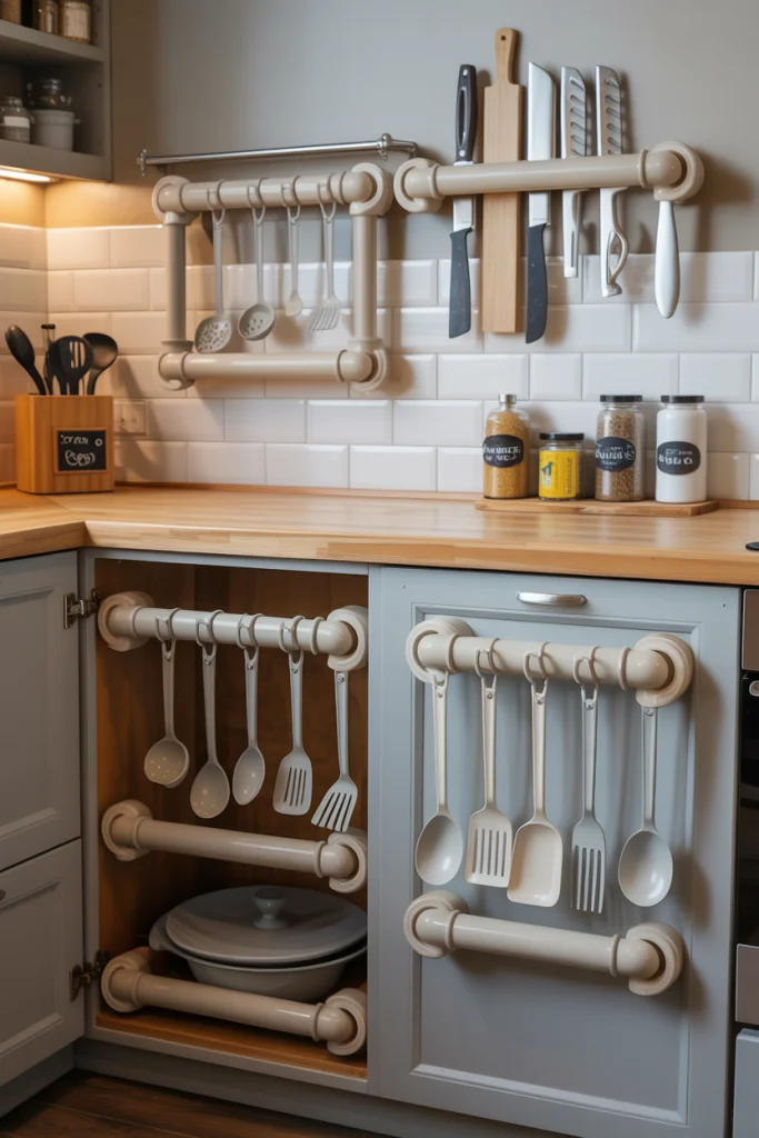 Unique PVC Pipe Kitchen Storage Ideas