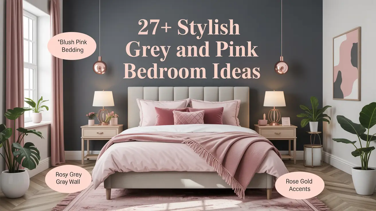 27+ Stylish Grey and Pink Bedroom Ideas