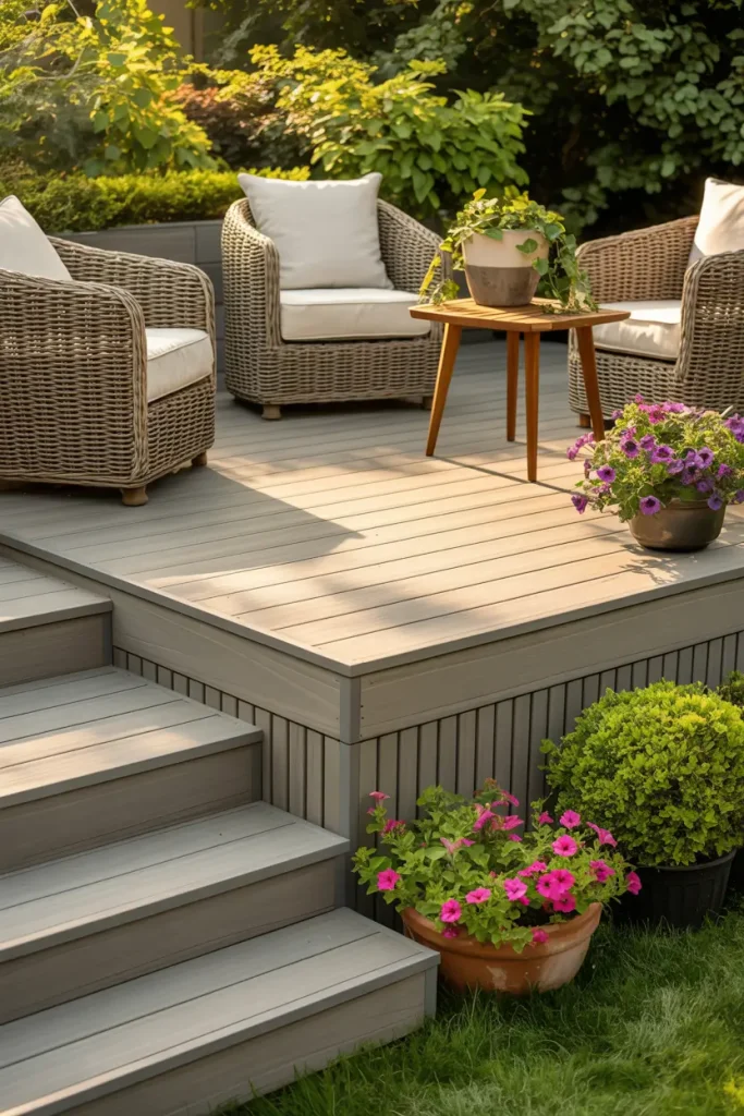 Add Grey Deck Skirting for a Finished Base
