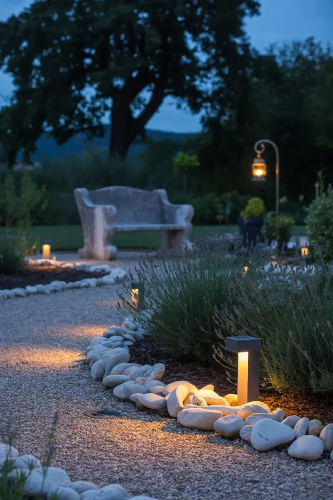 Add Ground Lights Around Rock Beds