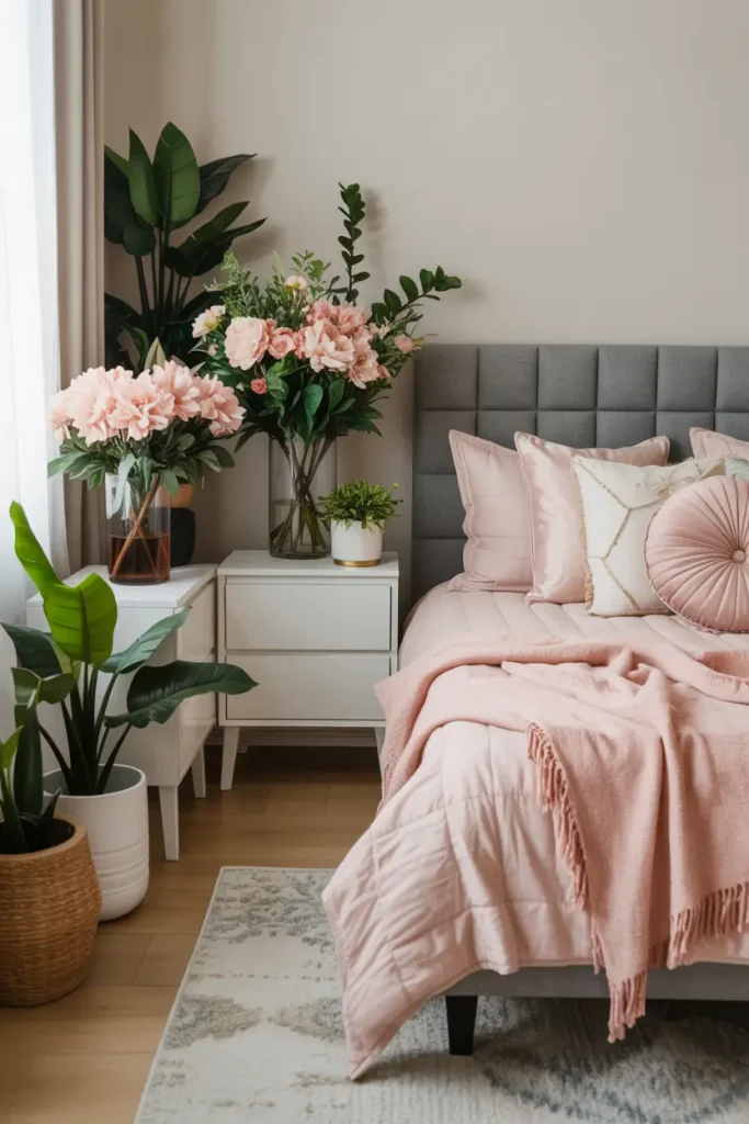 Add Pink Florals and Plants