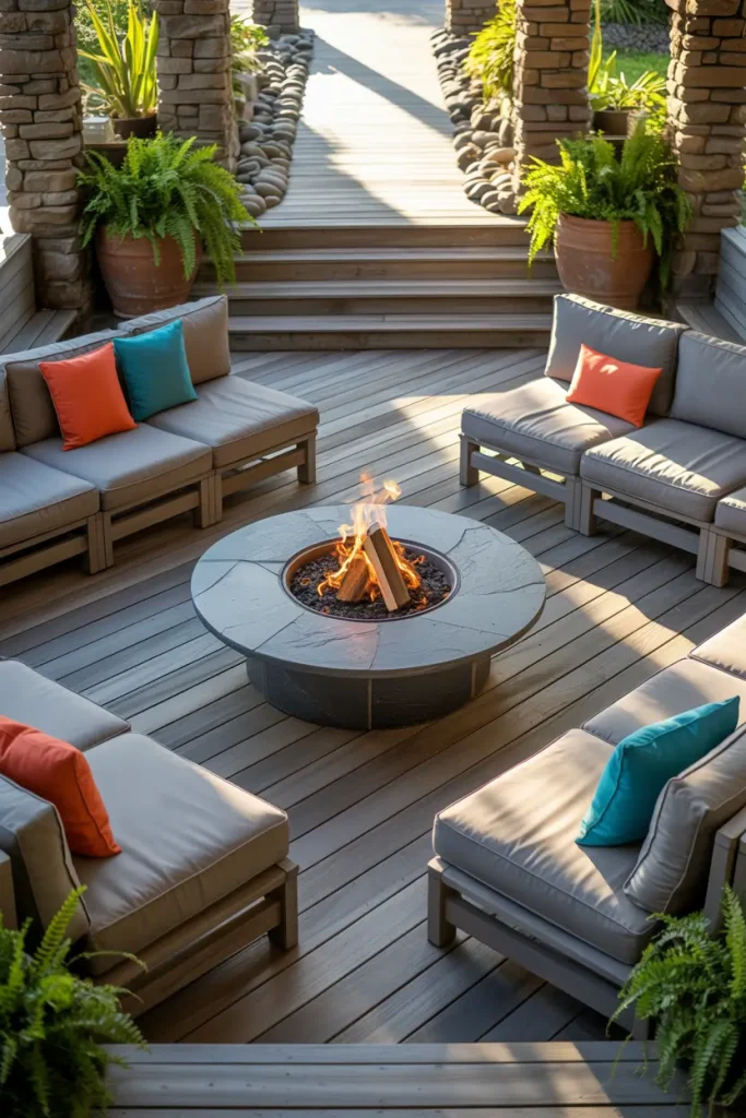 Add Stone Features to Complement Grey Decking