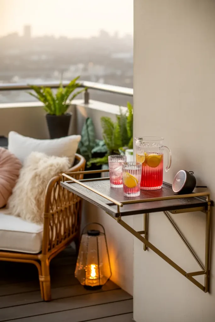 Add a Bar Cart or Folding Shelf