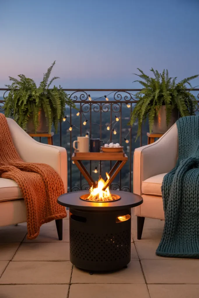 Add a Compact Fire Pit Table