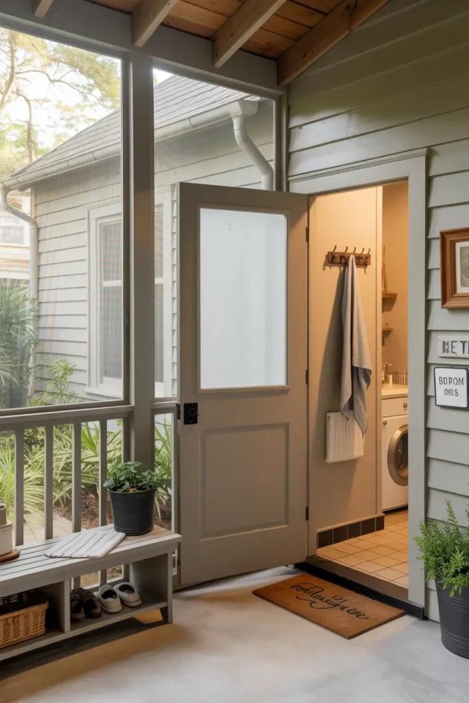 Back Door to Bathroom or Utility Room