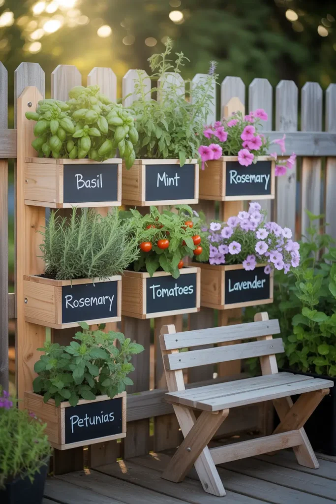 Box Planters with Chalkboard Labels