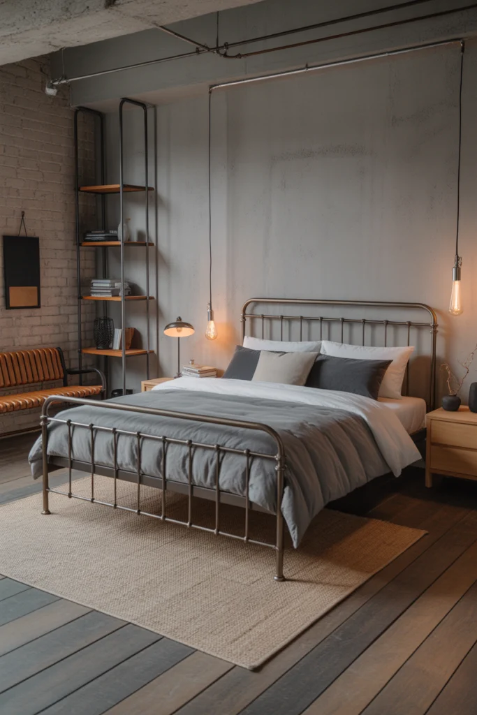 Bring in a Metal Frame King Bed for an Urban Feel