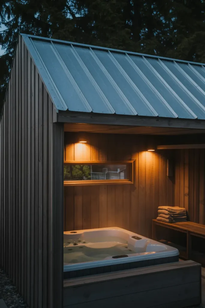 Build a Hot Tub Shelter with Roof and Walls