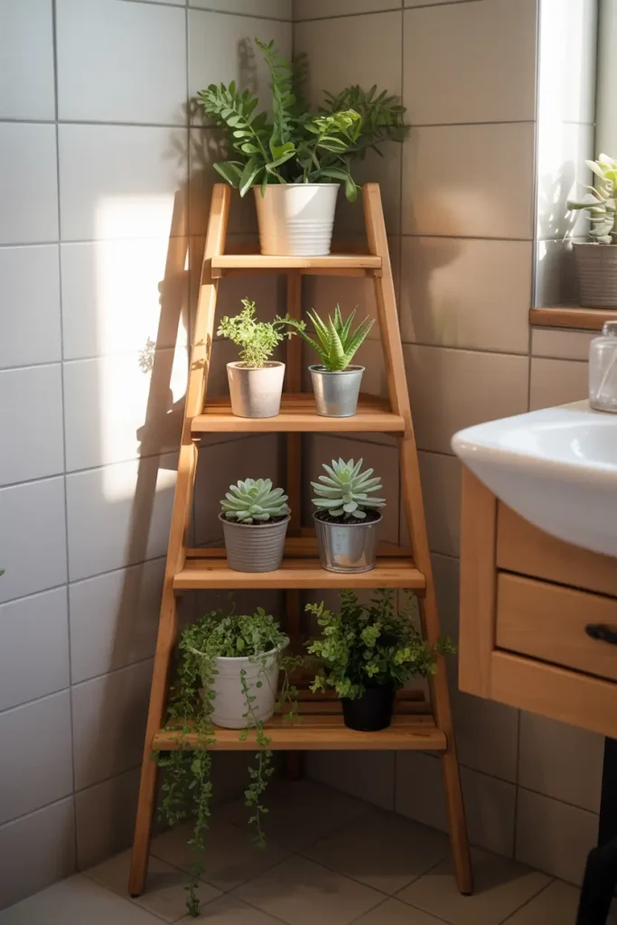 Compact Corner Ladder Shelf
