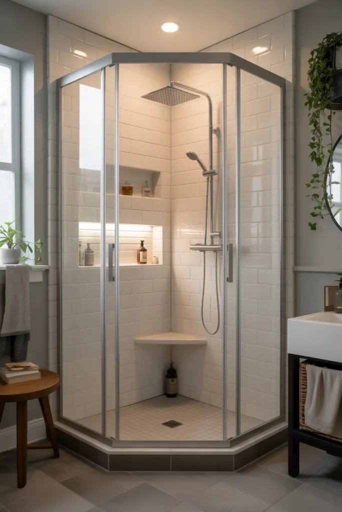 Compact Corner Shower Stall