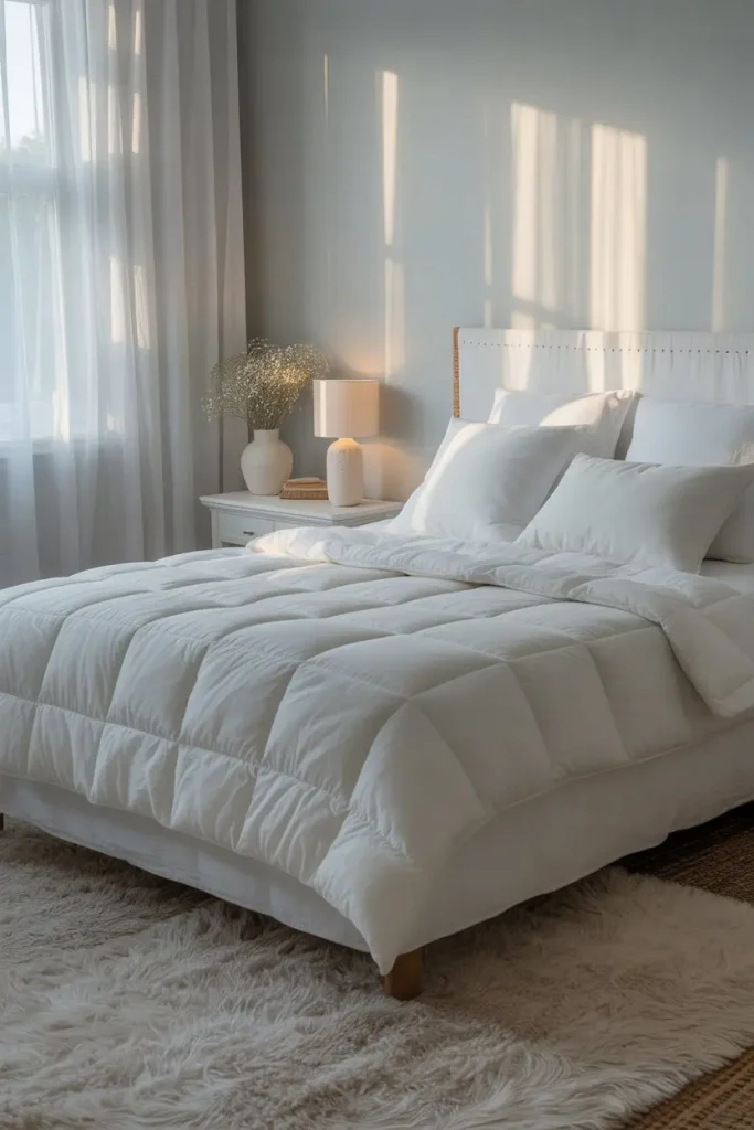 Create Calm with an All-White King Bed Setup