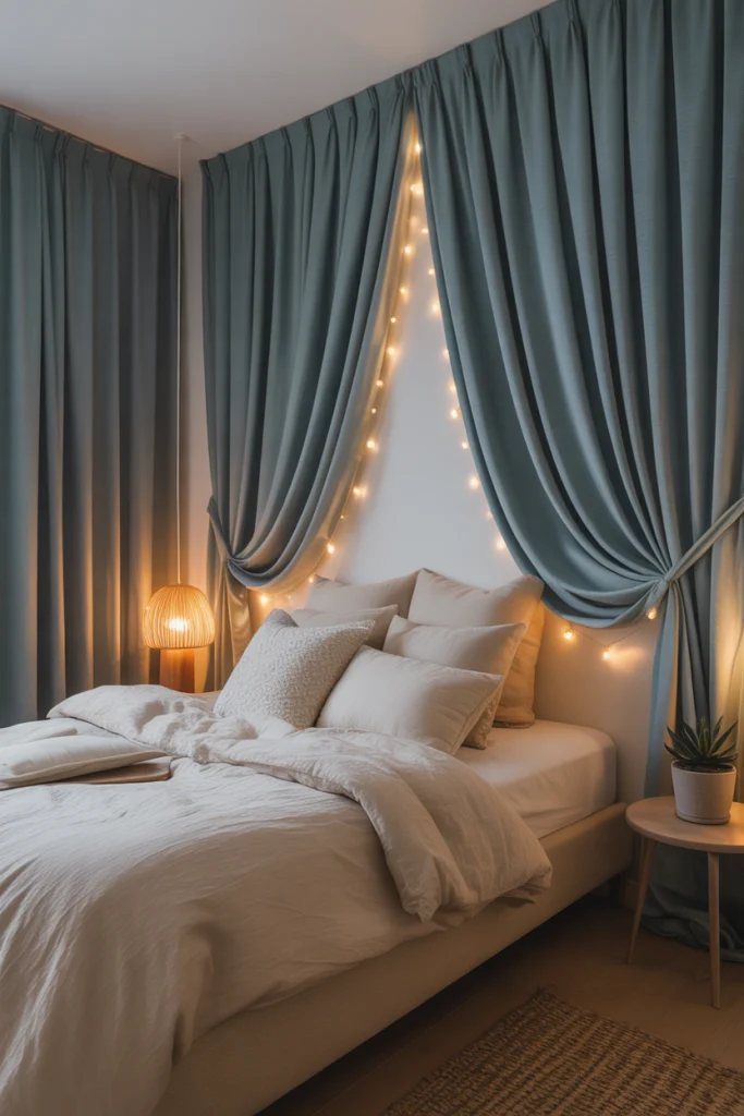 Curtain Panels Behind the Bed