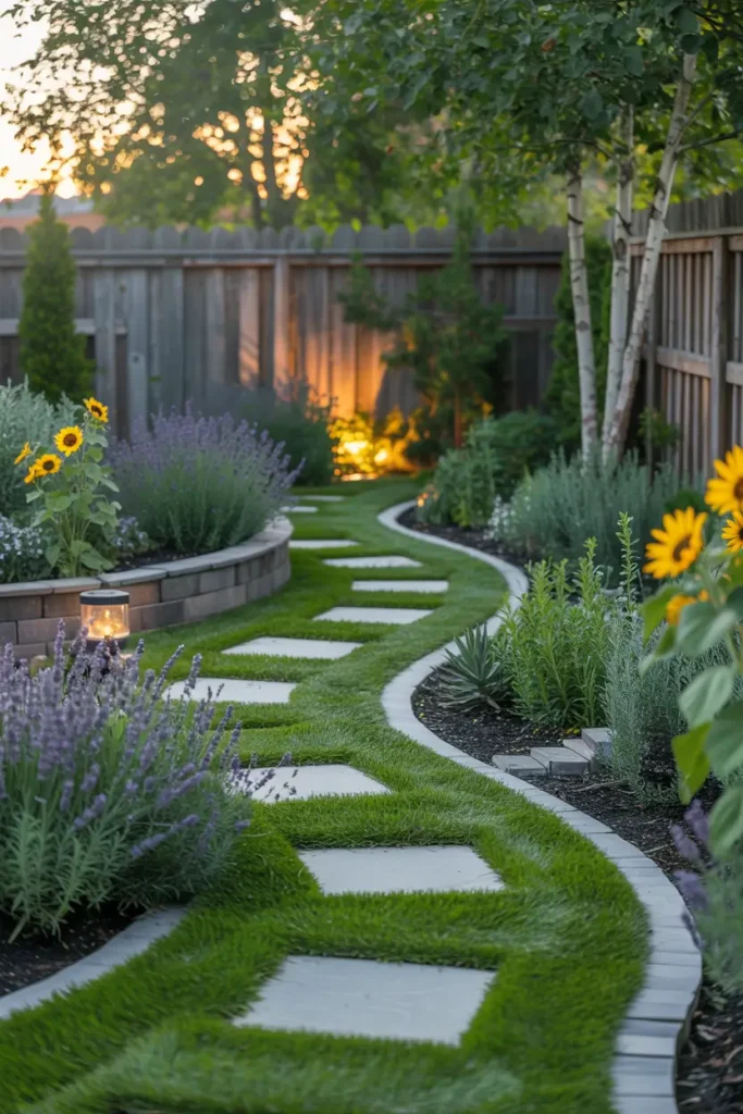 Design a Turf Walkway Around the Garden