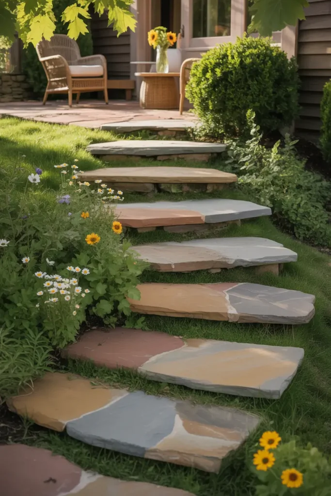 Flagstone Steps With Natural Flow