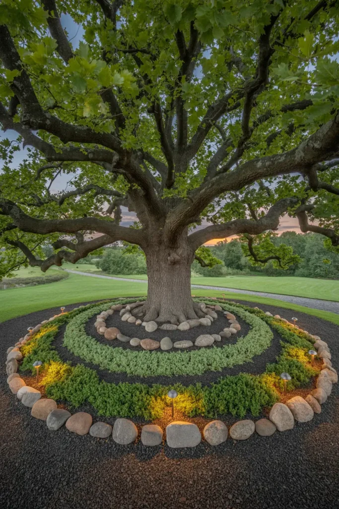 Frame Trees With a Rock Circle