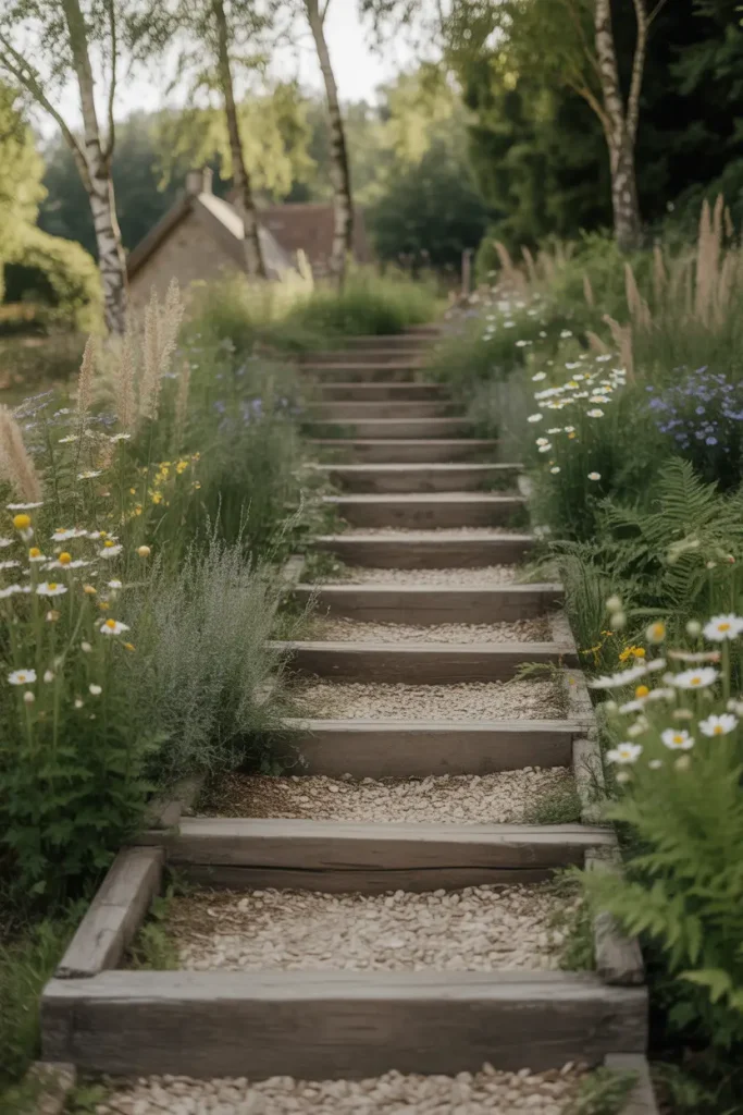 Gravel and Timber Stair Frames