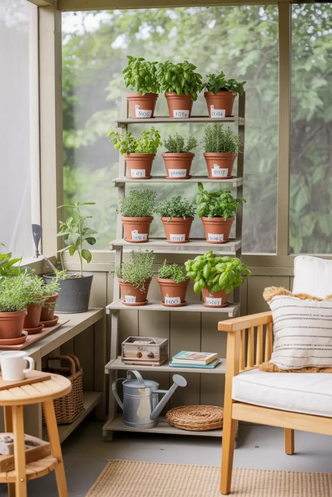 Herb Garden Shelf for Easy Access